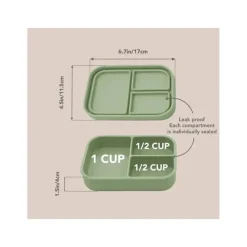 Nouka - Caixa de lanche pequena com vedação de silicone, folha New