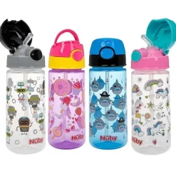 Nuby - 2 unidades de garrafa de água ativa flip-it impressa para crianças 18 milhões ou mais, as impressões podem variar Sale