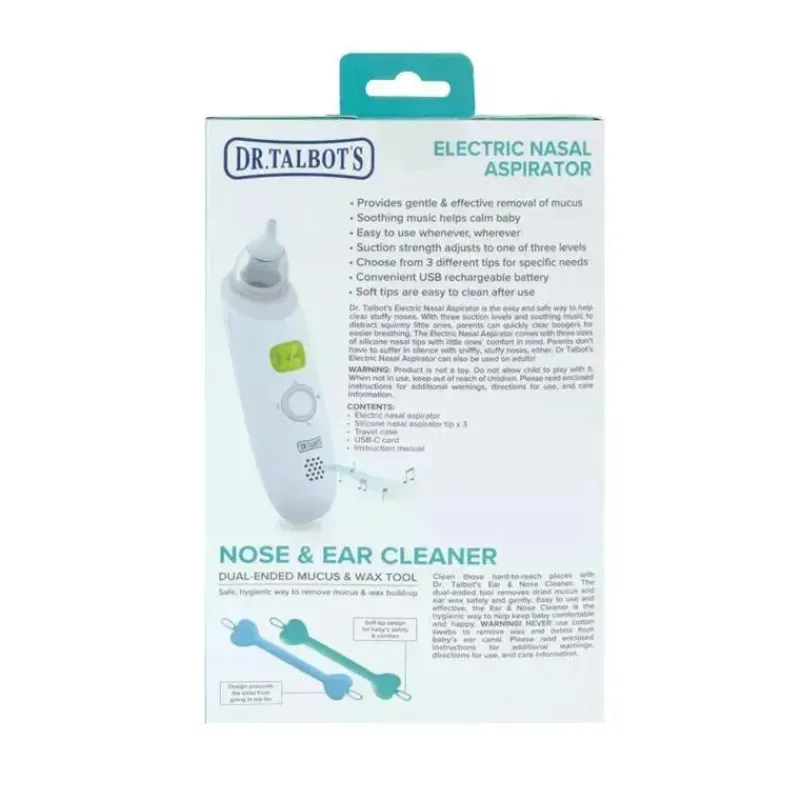 nuby__aspirador_nasal_elt_SKU2yPMGQMb_6.webp Nuby - Aspirador nasal elétrico do Dr. Talbot com limpadores de nariz e ouvidos de 2 unidades Best