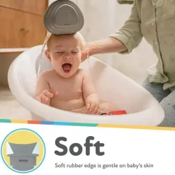 Nuby - balde de enxágue de banho dobrável, branco/cinza Best