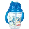 Nuby - Blue Tritan 2 alças anti-derramamento Flip-it Copo estampado de canudo, 8 onças Hot