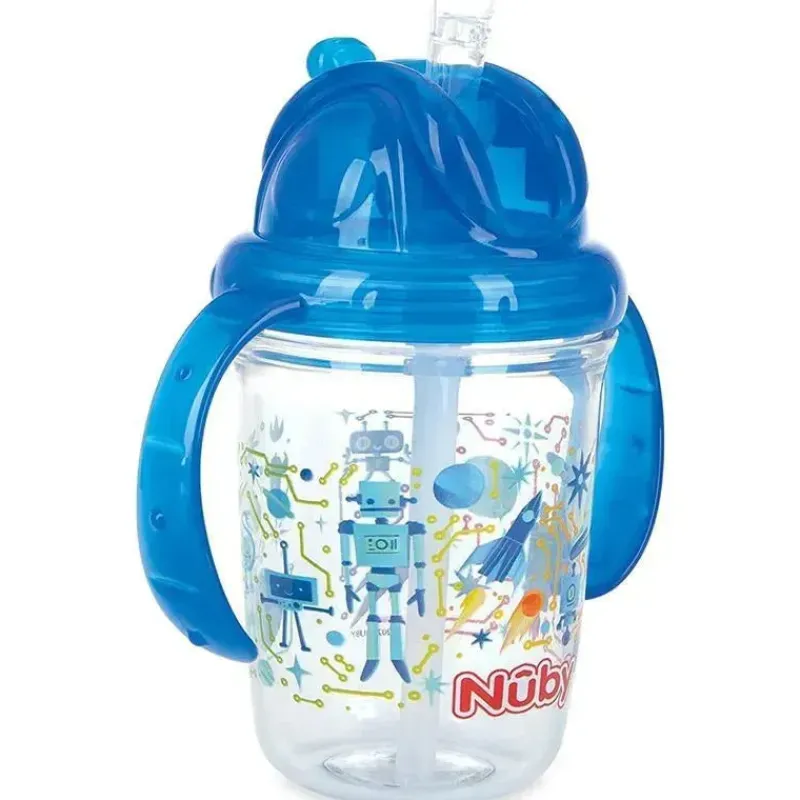 nuby__blue_tritan__alas_a_SKUuhX9zhTG_0.webp Nuby - Blue Tritan 2 alças anti-derramamento Flip-it Copo estampado de canudo, 8 onças Hot
