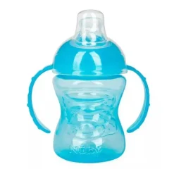 Nuby - Boy No Spill Super Spout Trainer Cup 8 Oz, Azul Brilhante New