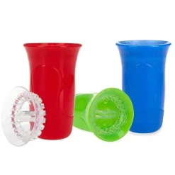 Nuby - Copo Edge 3 Pk 2 Parte 360 Copo, Azul/Vermelho/Verde Discount