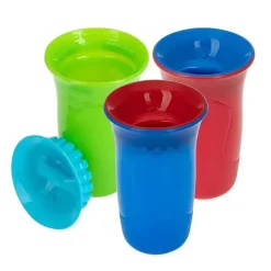 Nuby - Copo Edge 3 Pk 2 Parte 360 ​​Copo, Azul/Vermelho/Verde Discount