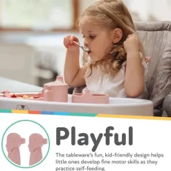 Nuby - Garfo e colher de baleia de silicone/aço inoxidável, rosa Discount