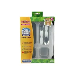 Nuby - Lancheira de viagem isolada em aço inoxidável, branca Clearance