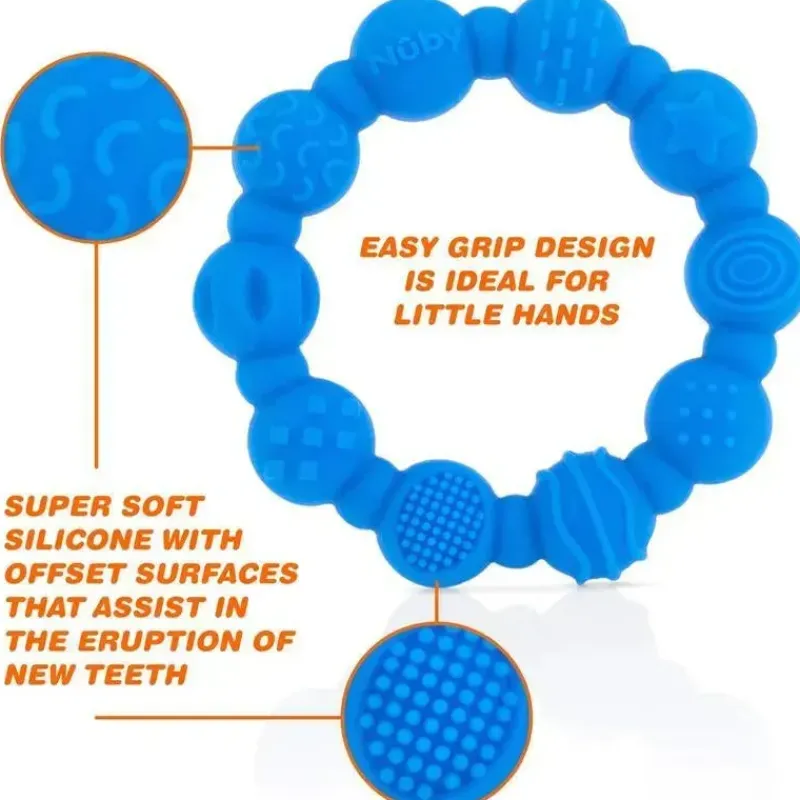 nuby__mordedor_de_anel_de_SKU45y2n4OY_6.webp Nuby - mordedor de anel de silicone 2Pk, cores sortidas Outlet