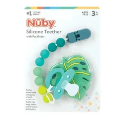 Nuby - Mordedor de Silicone 1Pk com Pacifinder de Contas de Silicone, Estojo Misto Clearance