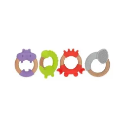 Nuby - Mordedores de silicone/madeira, sortidos 1 pacote Hot