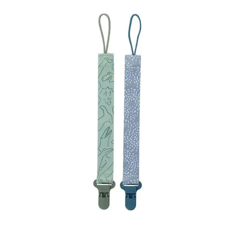 nuby__pk_suporte_para_cli_SKUTDnlKOOJ_0.webp Nuby - 2Pk suporte para clipe de chupeta de tecido estampado para meninos com clipe de plástico, pontos azuis/verde Dino Discount