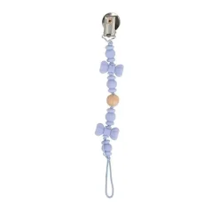 Nuby - Porta-chupeta com miçangas de silicone/madeira e clipe de aço inoxidável, gravata borboleta Online