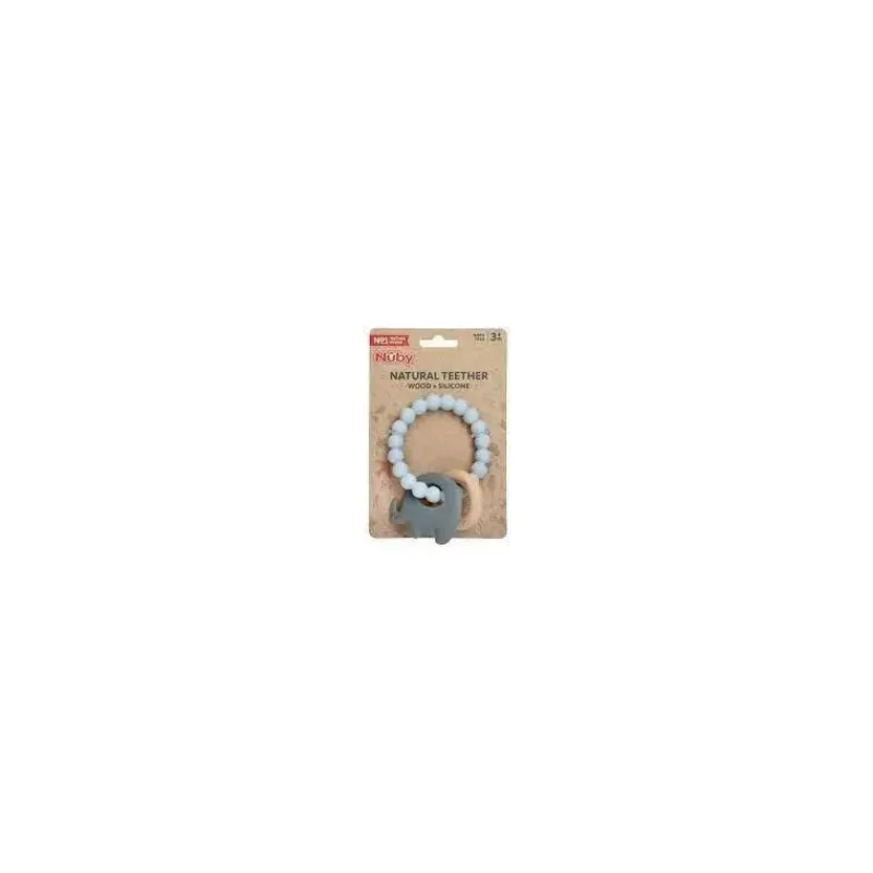 nuby__pulseira_de_dentio__SKUQF4tPhAp_0.webp Nuby - Pulseira de Dentição de Silicone e Madeira, Cinza Fashion