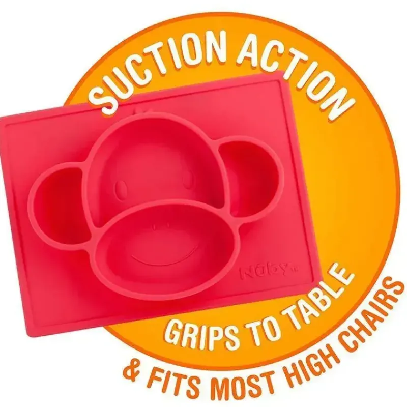 nuby__sure_grip_mini_plac_SKUjZYMkL5k_1.webp Nuby - Sure Grip Mini Placemat de Silicone, Macaco Vermelho Hot