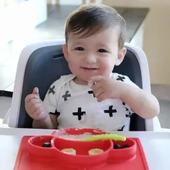 Nuby - Sure Grip Mini Placemat de Silicone, Macaco Vermelho Hot