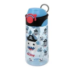 Nuby - Thirsty Kids 15Oz Flip-It Bolt Pirate Sharks Azul Discount