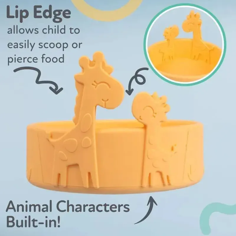 nuby__tigela_de_alimentao_SKUGrfD5GyN_4.webp Nuby - Tigela de alimentação para bebê girafa de silicone - Amarela Outlet
