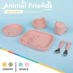 Nuby - Tigela de silicone para alimentação de bebê baleia - Pink Blush Clearance