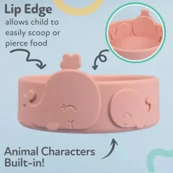 Nuby - Tigela de silicone para alimentação de bebê baleia - Pink Blush Clearance