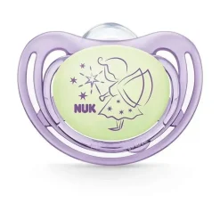 Nuk - 2 Pk Chupeta Fluxo de Ar Brilho no Escuro, Menina, Tamanho 2 Best