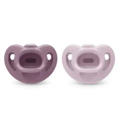 Nuk - 2 unidades de chupeta 100% silicone para meninas, 0/6M, meia-noite lavanda Fashion