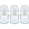 Nuk - 3 unidades de mamadeiras de vidro simplesmente natural, 4 onças Fashion