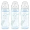 Nuk - garrafa anticólica de fluxo suave de 10 onças, elefante azul 3 unidades Fashion