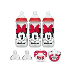 Nuk - Pacote de conjunto de mamadeira e chupeta Minnie Mouse para recém-nascidos Clearance