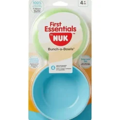 Nuk First Essentials Bunch-A-Bowls, Cores Sortidas 4-Pack New