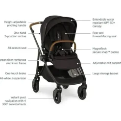 Nuna - carrinho Swiv, Caviar New