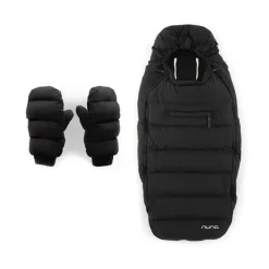 Nuna - Conjunto de carrinho de inverno, protetor de pés e luvas - Caviar Sale