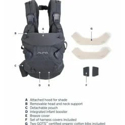 Nuna - CUDL Clik 4 em 1 Baby Carrier, Jeans Fashion