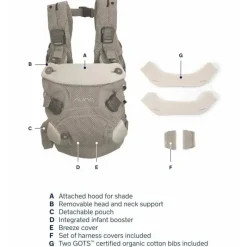 Nuna - CUDL Clik 4 em 1 Baby Carrier, Fog Best