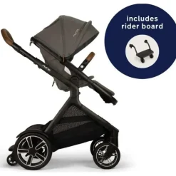 Nuna - DEMI Next Stroller com Rider Board, Granito Hot