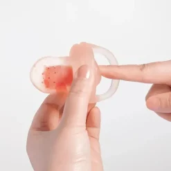 Ola Baby - Alimentador de frutas frescas de silicone e conjunto de picolé para introdução de alimentos sólidos, Coral Fashion