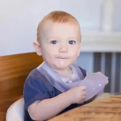 Ola Baby - Babador impermeável de silicone dobrável para bebê com estojo de viagem, 2 unidades, coral/lilás Clearance