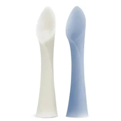 Ola Baby - Colher de treinamento com ponta macia 100% silicone para desmame conduzido por bebês, pacote com 2, pérola/mirtilo Outlet
