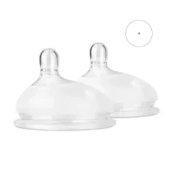 Ola Baby - Mamilo de substituição de silicone para mamadeira suave, pacote com 2, 0-3 meses/fluxo prematuro New
