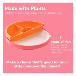 OmieBox Omie - Toddler Plate With Divider, Pink | 1 plate Hot