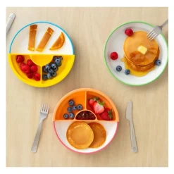 OmieBox Omie - Toddler Plate With Divider, Pink | 1 plate Hot