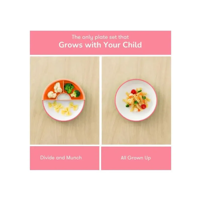 omie__toddler_plate_with__SKUff8QKSg6_1.webp OmieBox Omie - Toddler Plate With Divider, Pink | 3 plates & 2 dividers Hot