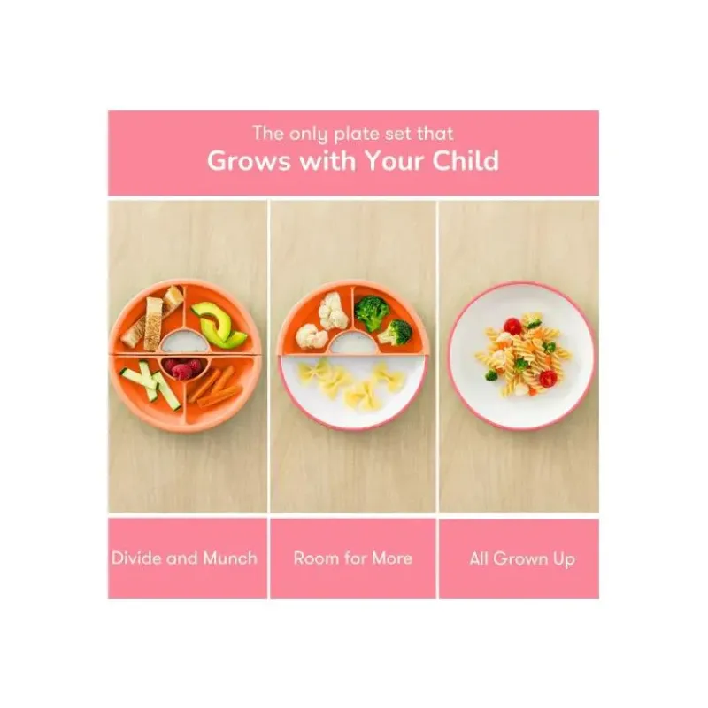 omie__toddler_plate_with__SKUff8QKSg6_4.webp OmieBox Omie - Toddler Plate With Divider, Pink | 3 plates & 2 dividers Hot