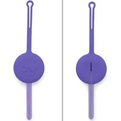 OmieBox - 2 unidades de garfo e colher de plástico reutilizáveis ​​com cápsula para crianças, ameixa roxa Discount