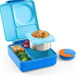 OmieBox - Caixa Bento Isolada com Jarra Térmica para Alimentos à Prova de Vazamento, Céu Azul Hot
