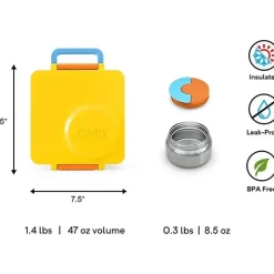 OmieBox - Caixa Bento Isolada com Jarra Térmica para Alimentos à Prova de Vazamento, Luz do Sol Clearance