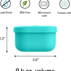 OmieBox - Recipientes de silicone para lanches à prova de vazamentos para viagem, azul-petróleo Discount