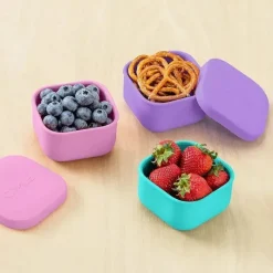 OmieBox - Recipientes de silicone para lanches à prova de vazamentos para viagem, azul-petróleo Discount