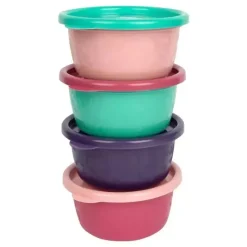 The First Years Os primeiros anos - Tigelas reutilizáveis ​​para lanches infantis GreenGrown com tampas - Rosa - 4 unidades/8 onças Best