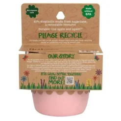 The First Years Os primeiros anos - Tigelas reutilizáveis ​​para lanches infantis GreenGrown com tampas - Rosa - 4 unidades/8 onças Best