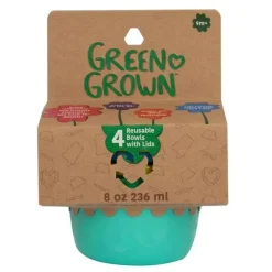 The First Years Os primeiros anos - Tigelas reutilizáveis ​​GreenGrown® com tampa - Tigela para lanche infantil, 4 unidades Sale